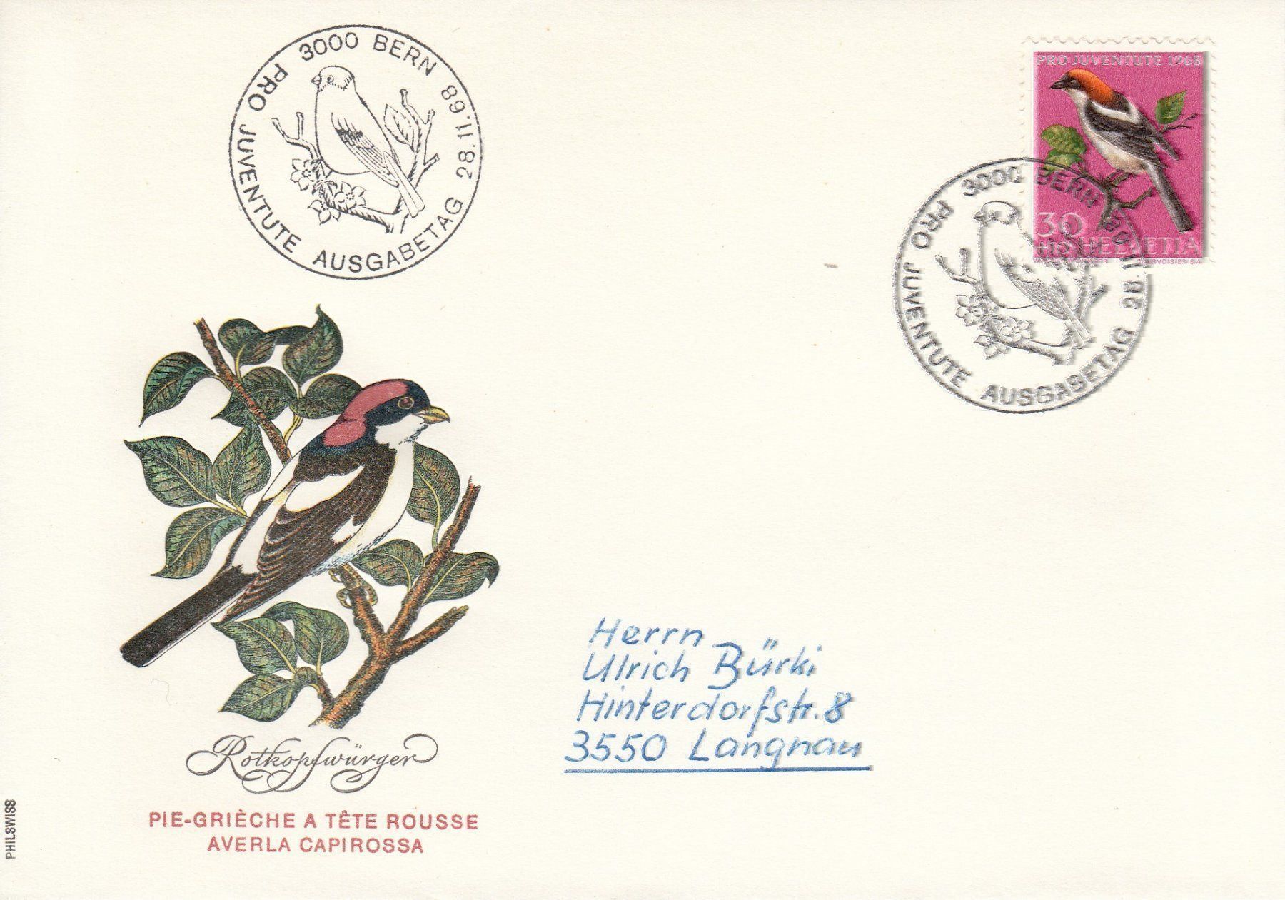 Tutti i francobolli: 1968 Pro Juventute 3 FDC – Usato da Spreitenbach venduto da Mustang_1105 1