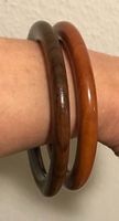 2 Holz Armreifen, Vintage,