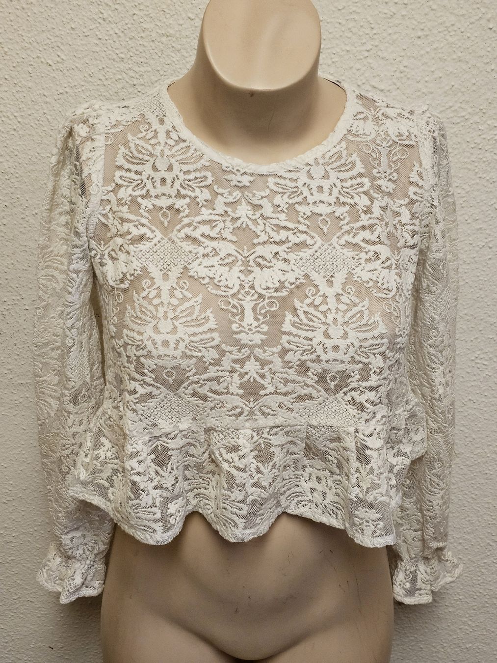 Zara Camicette: ZARA Basic Collection Spitze Bluse Weiss Gr. S Romantisch Bo – Usato da Urdorf venduto da ole_mrp9 7