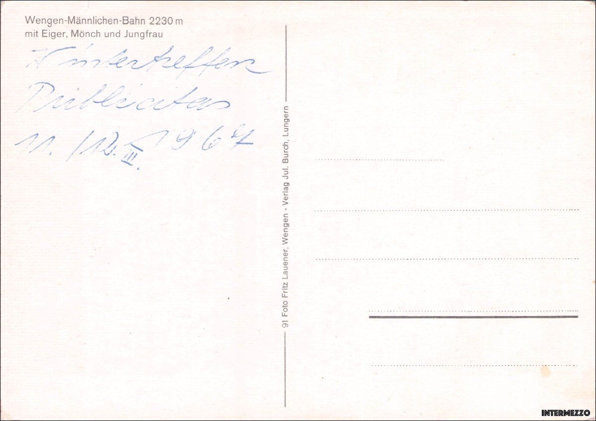 Cartoline postali: Wengen BE // 1967 Seilbahn Männlichen // Winter – Usato da Basel venduto da intermezzo12 1