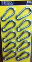 10 x Karabinerhaken Länge 6cm / Stärke Ø 6mm silber