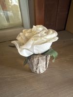 Dekorative weisse Rose Kunstblume Gesteck Vintage shabby chi