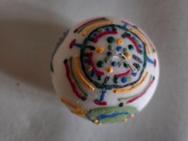 runde bemalte Kerze 9cm