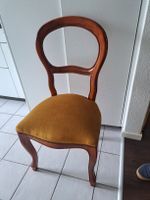 2x Stuhl Holz mit Stoffbezug senfgelb guter Zustand