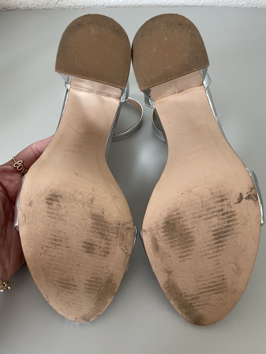 Bershka Scarpe da donna: Sandales Bershka argentées, été, taille 38 – Nuovo (secondo la descrizione) da Vuadens venduto da Nina11 4