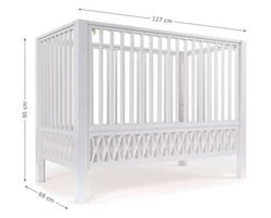 Kinderbett 60x120cm Copenhagen Harlequin Babybett White