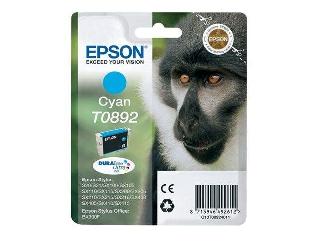 Epson Cartucce per stampanti & toner: Epson Original T0892 Druckerpatrone cyan – Nuovo e nell'imballaggio originale da Basel venduto da tniederlaender