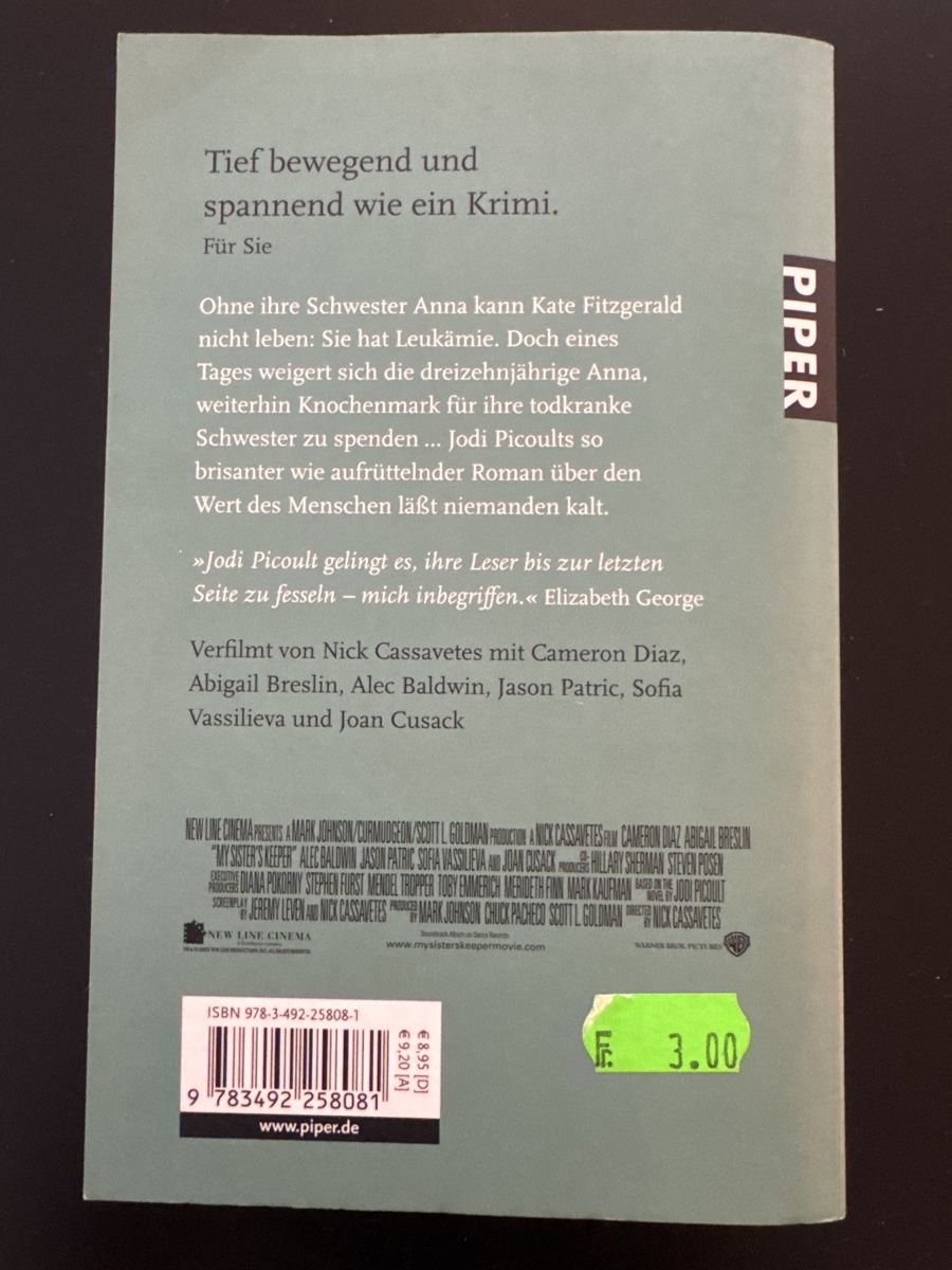 Libri: Jodi Picoult: Beim Leben meiner Schwester – Usato da Herisau venduto da Jumanji-J 1