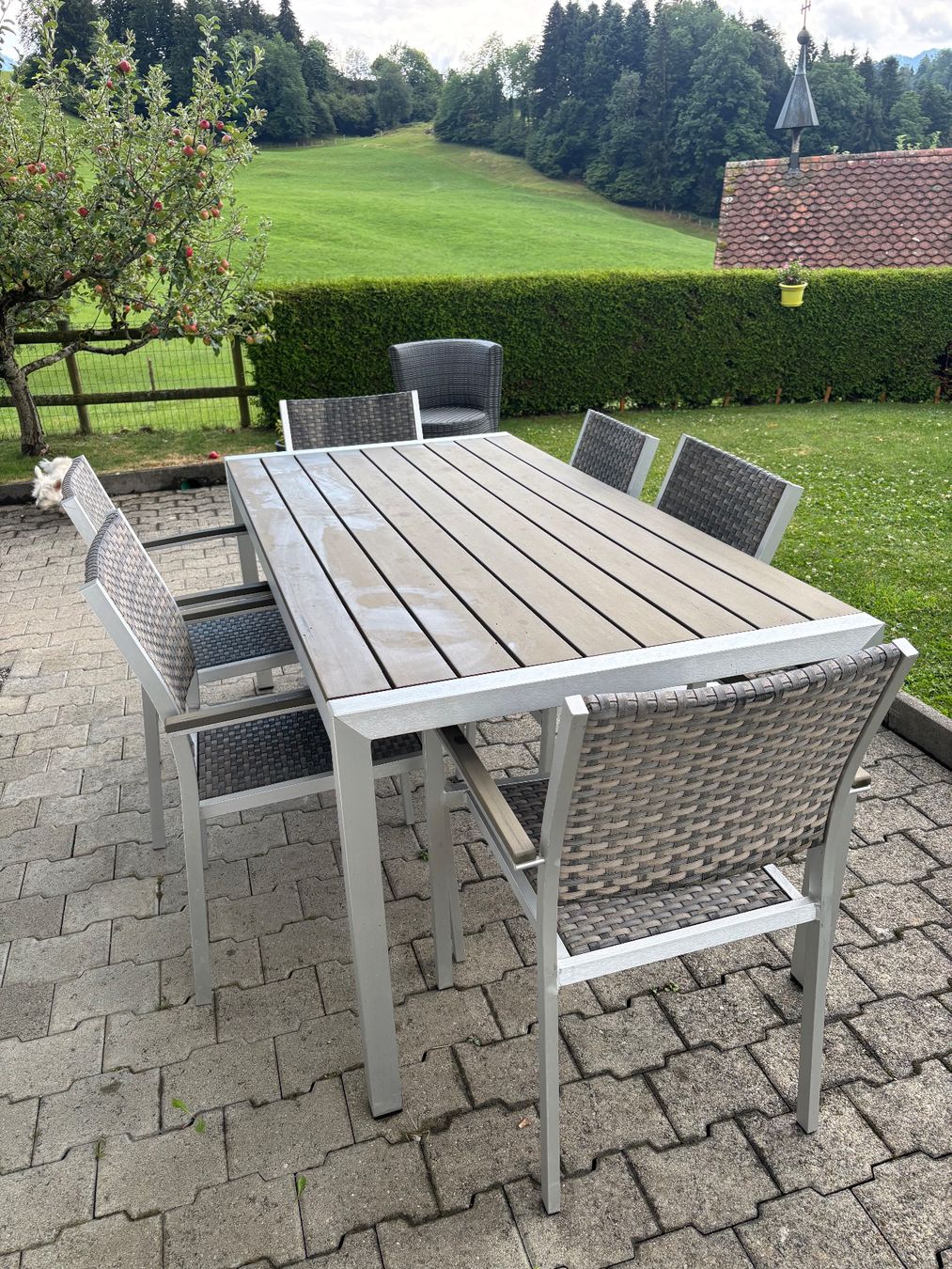 Set di tavolo e panche: Gartentisch – Usato da Obbürgen venduto da Bimbofraenzi 1