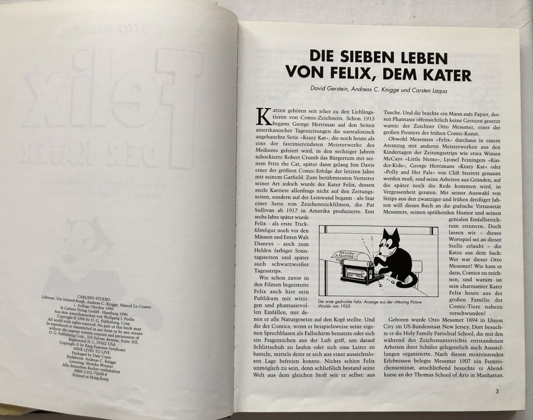 Fumetti: Felix - Der Kater - Ein Comic Klassiker von Otto Messmer – Usato da Schaffhausen venduto da durruti 2