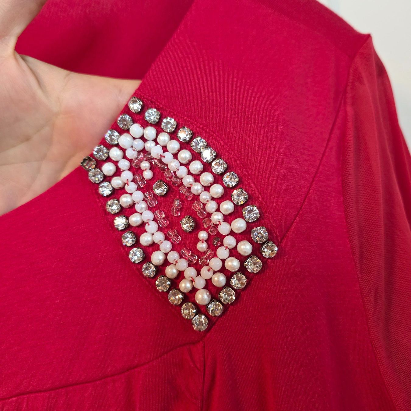 Camicette: Rote Bluse mit Strass Judith Williams Gr.48 – Usato da Wald ZH venduto da CapLux 9