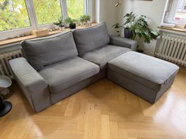 IKEA KIVIK Grey 3-Seater Sofa with Large Storage.