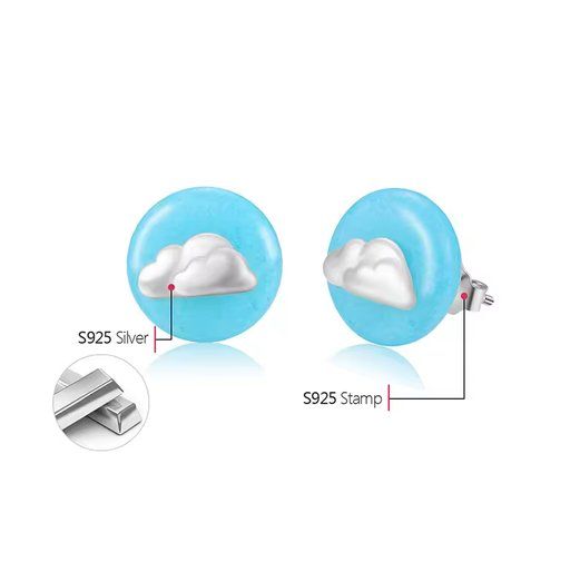 Ohrringe & -stecker: Ohrstecker "Blauer Himmel & Wolken" Amazonit – Silber – Neu und originalverpackt aus Couvet von BlueVanilla 2