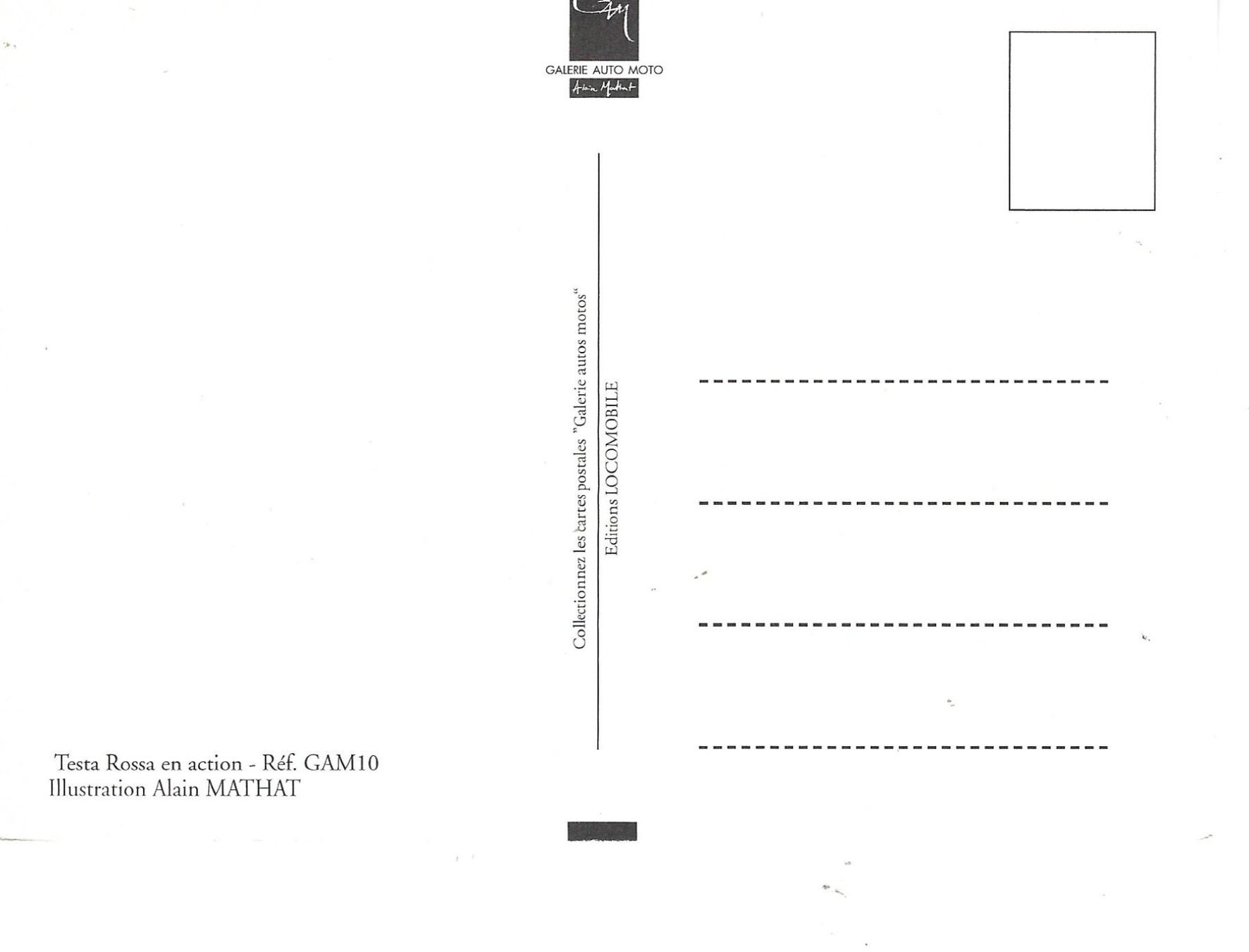 Cartoline postali: Postkarte, Ferrari Testa Rossa – Usato da Aarburg venduto da Hktm 1