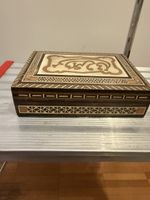 Holz schmuckschatulle Intarsien Perlmutt Handarbeit