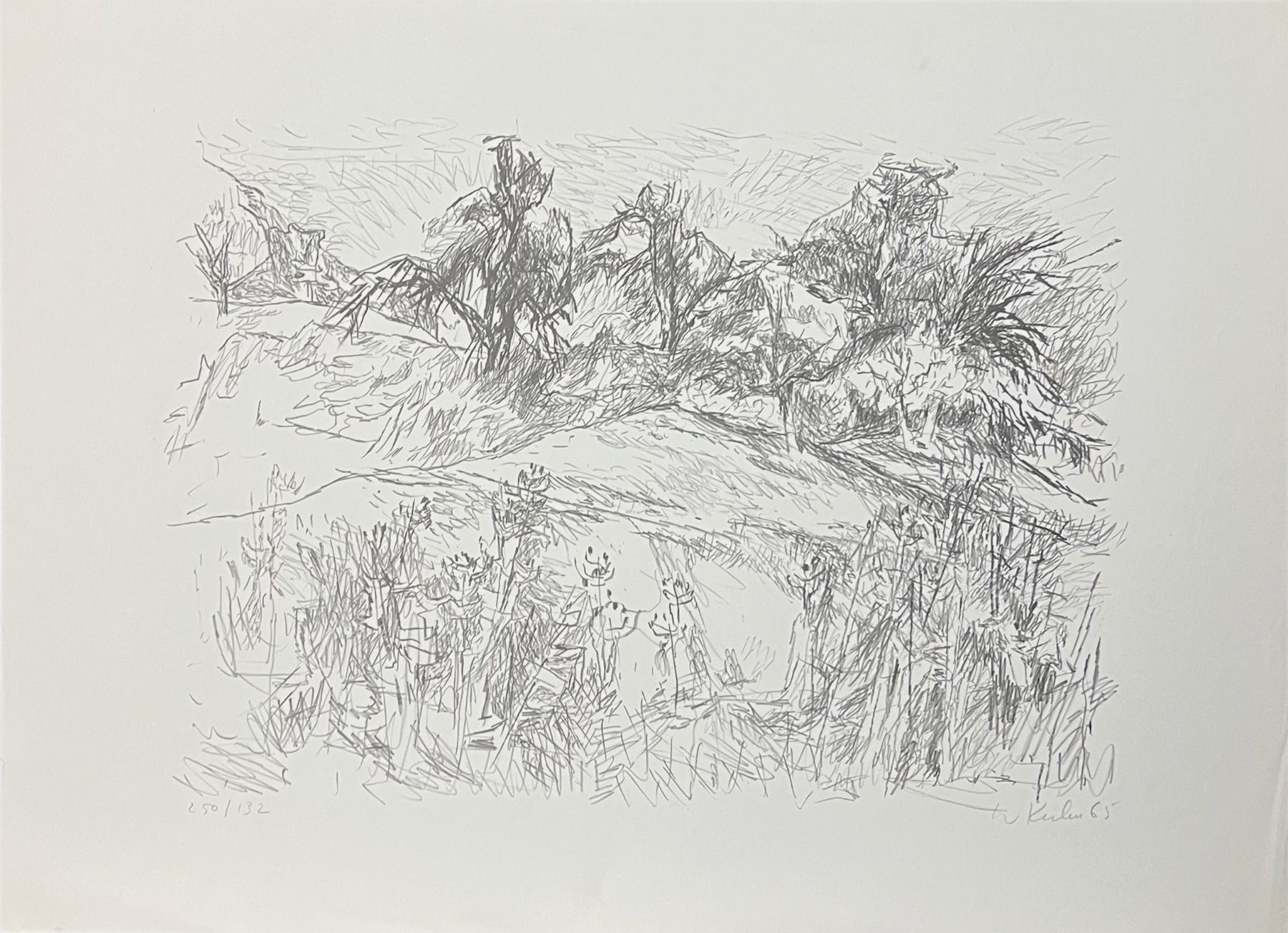 Grafica & Litografie: Walter Friedrich Kuhn, alias Kongo. Landschaft, 1965. Litho. – Usato da Zumikon venduto da tesoro8853