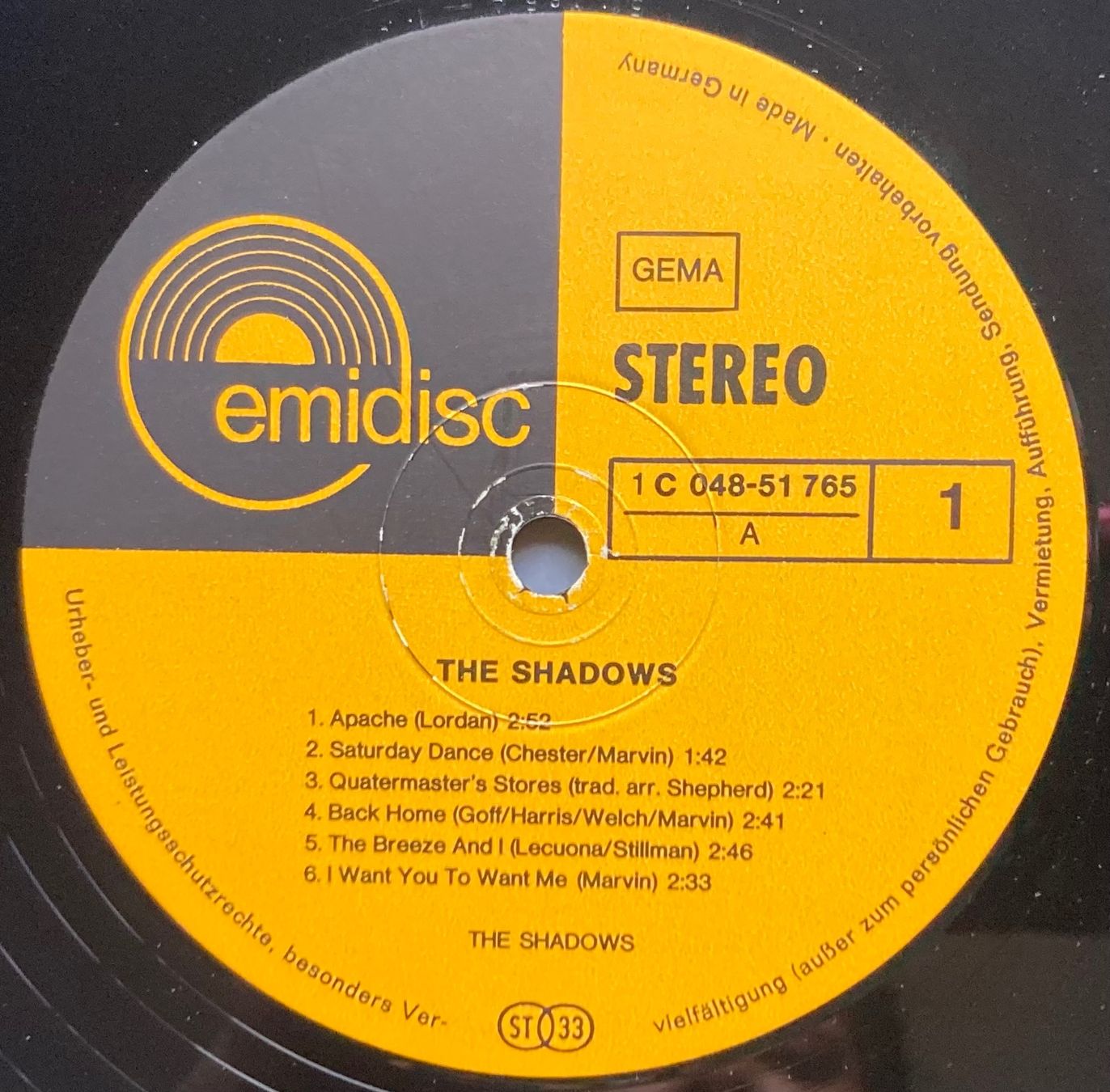 Vinyles: THE SHADOWS - THE SHADOWS – D'occasion à Poliez-Pittet par Newtown-Records 2