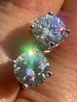 Luxus Elegante 2x2ct .Zirkonia Ohrstecker Farbe:Silber
