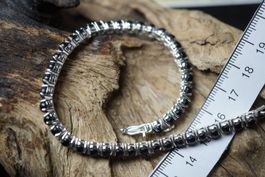 Silber Armband mit Onyxen    Edel     925 Silber 19.5cm