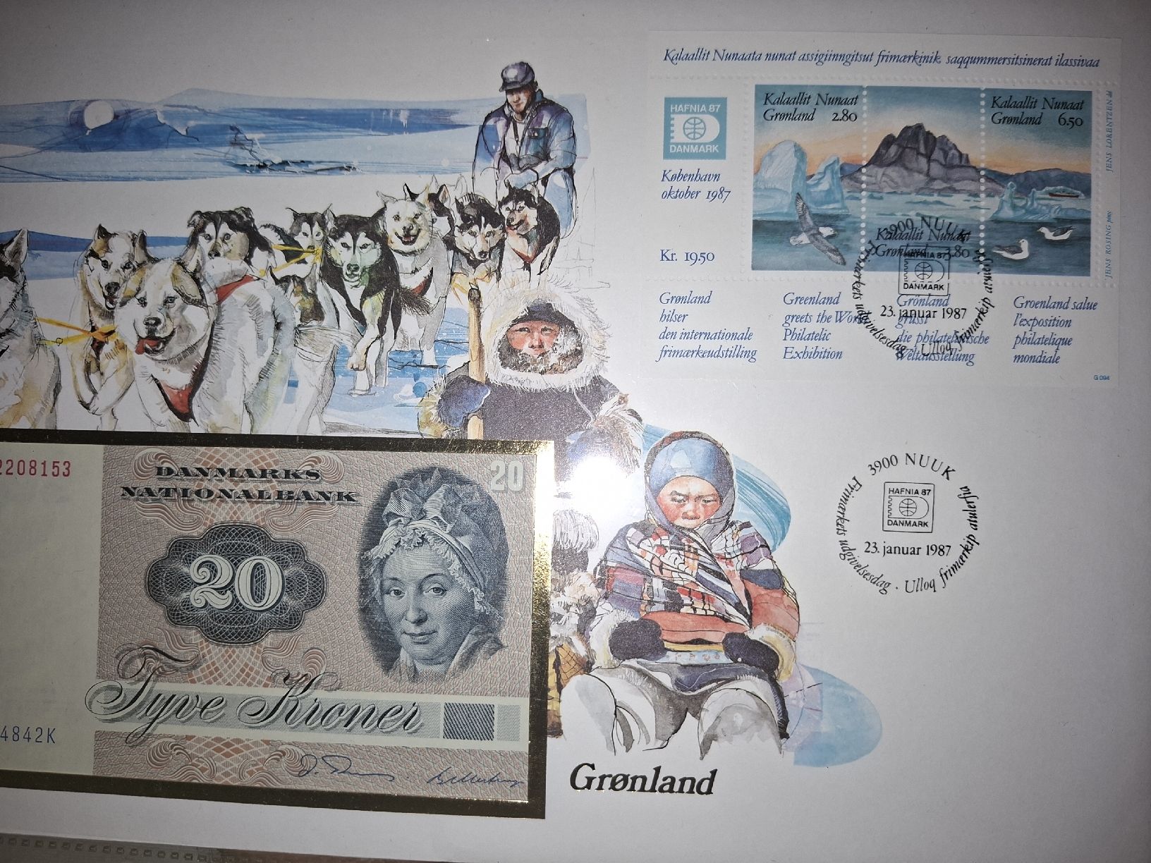 Tous les timbres: Notenbrief Grönland 1987  – D'occasion à Balgach par SIMEON27