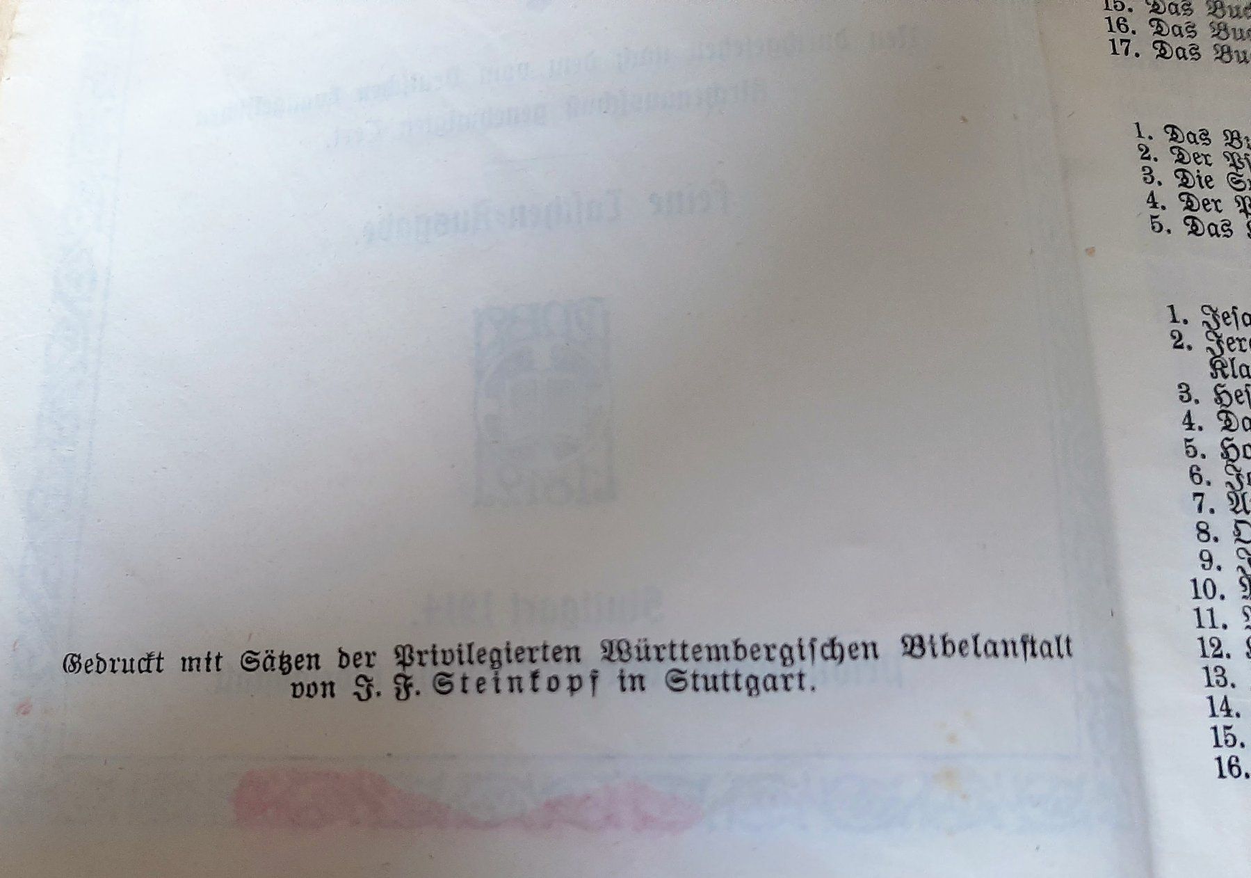 Libri: Bibel Stuttgart 1914 – Usato da Zürich venduto da Zurich 3