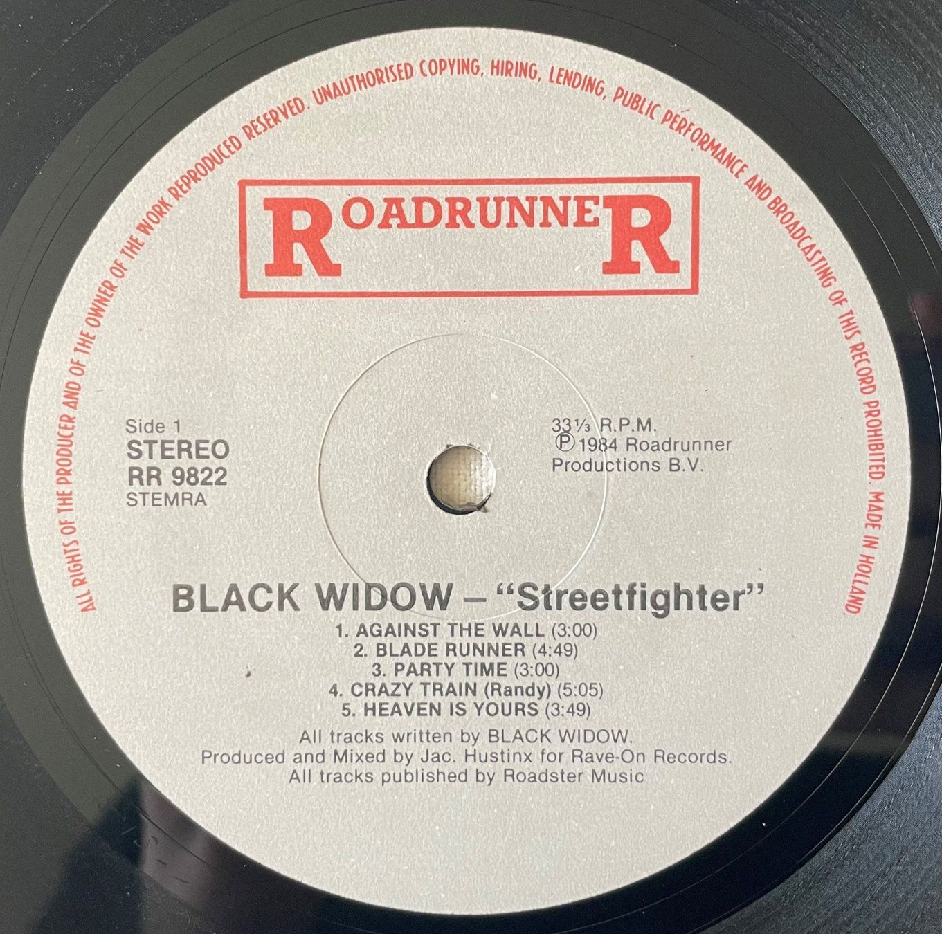Dischi in vinile: Black Widow - Streetfighter - LP - 1984 - First Press – Usato da Uster venduto da Zardodel 4