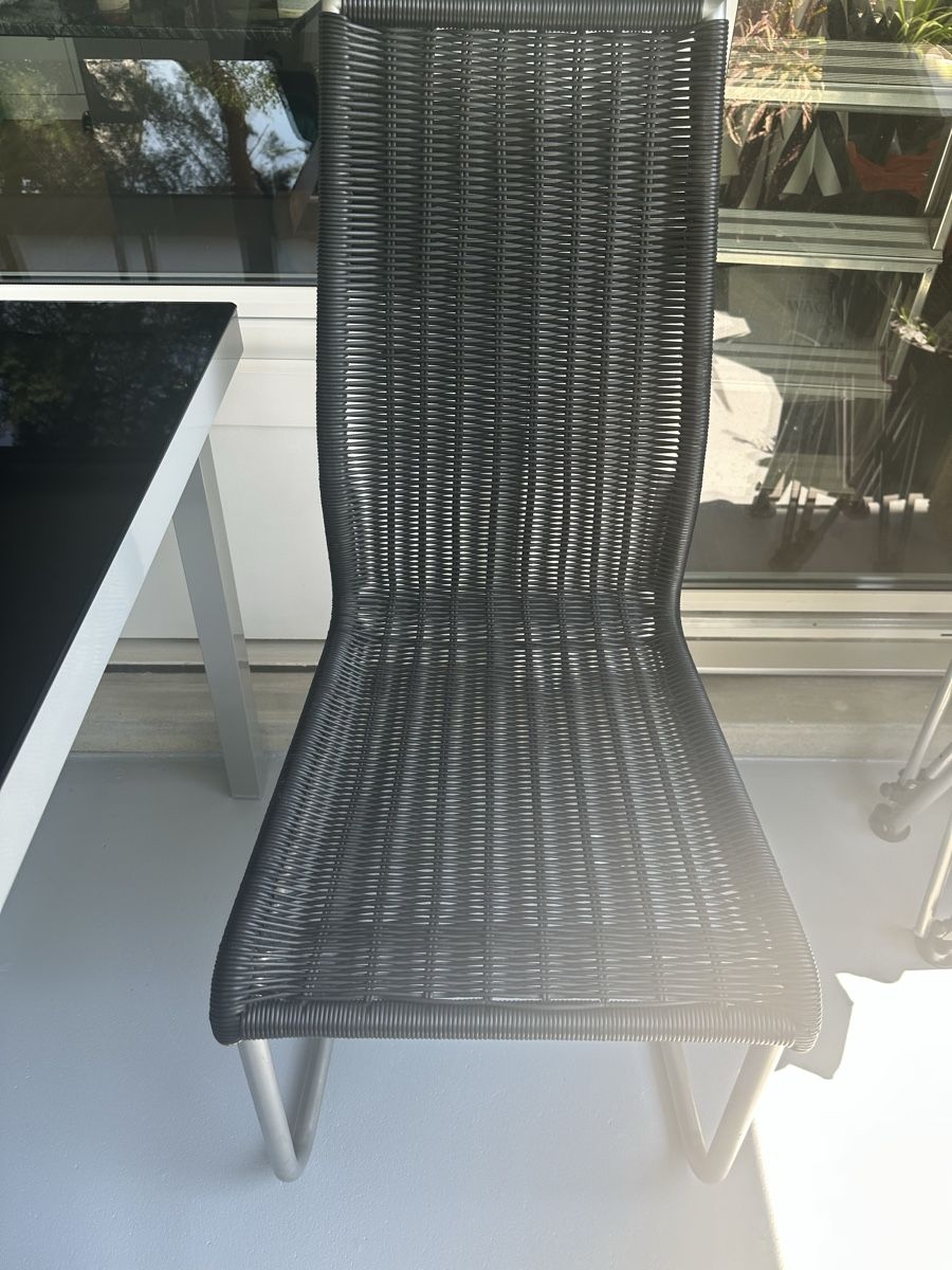 Sedie: 3 Rattanstühle Designer Schwarz/Silber – Usato da Zürich venduto da von_7vbl 2