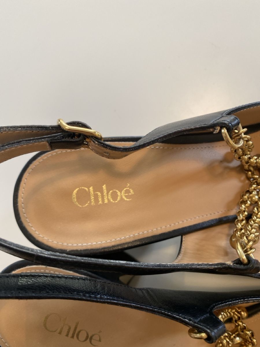 Chloé Scarpe da donna: Sandales Chloé en cuir noir – Usato da Lausanne venduto da vinbama 3