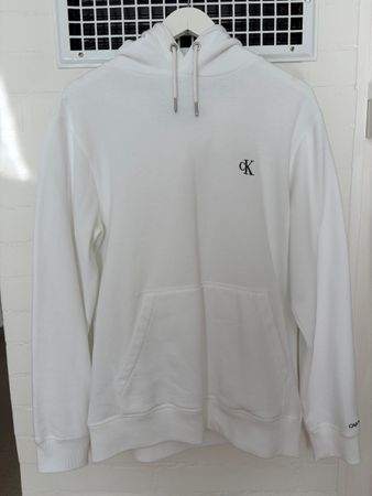 Weisser Calvin Klein Kapuzenpullover - Grösse M