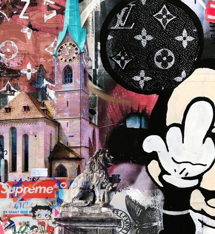Mickey Mouse Pop Art - Kunst Bild Fashion Louis Vuitton LOVE - Modern Art