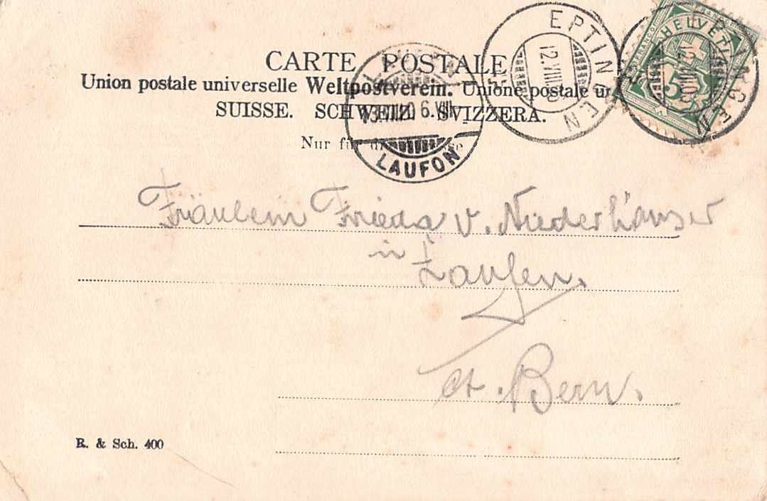 Cartoline postali: 2 historische AnsichtskarteN EPTINGEN BL 1906 – Usato da Lufingen venduto da philatelieshop 1