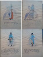 Vintage Mode Buch – Aquarelle & Zeichnungen, 28 Blatt
