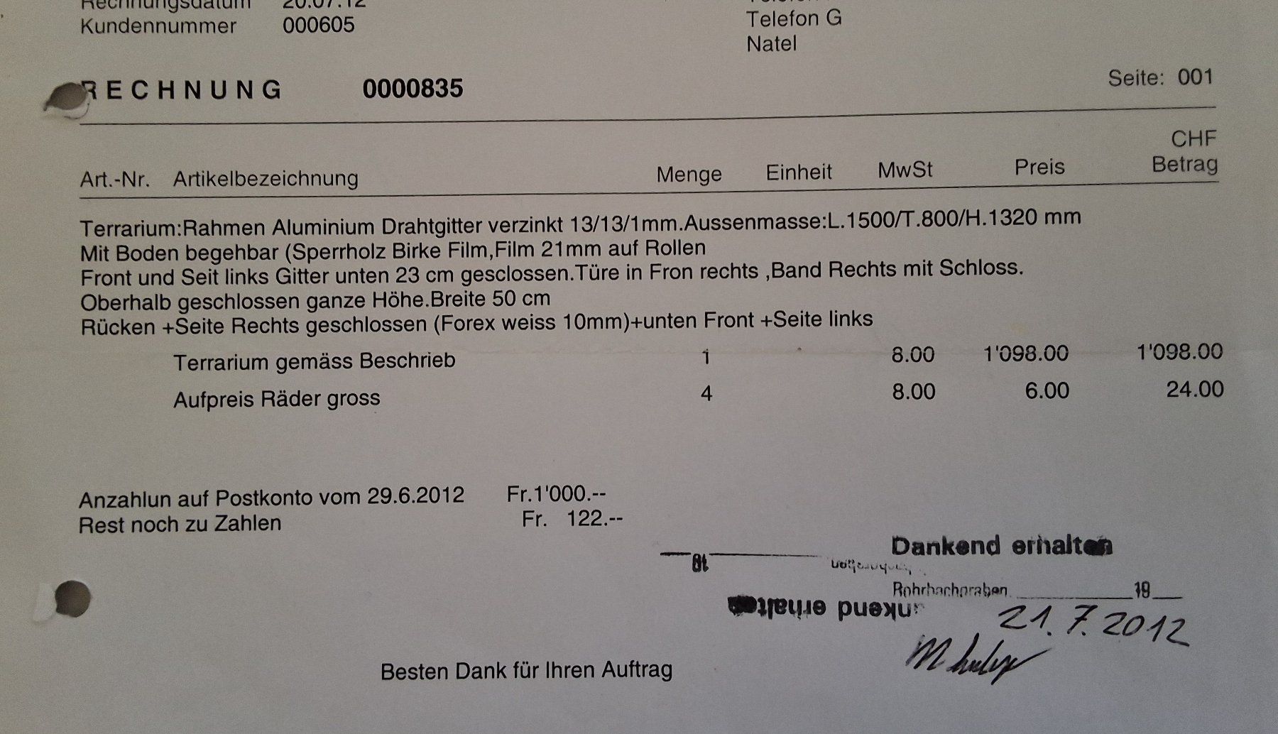 Gabbie, trasporto & Sicurezza: Grosse Voliere von Leuenberger – Usato da Benken SG venduto da Rolf8677 5