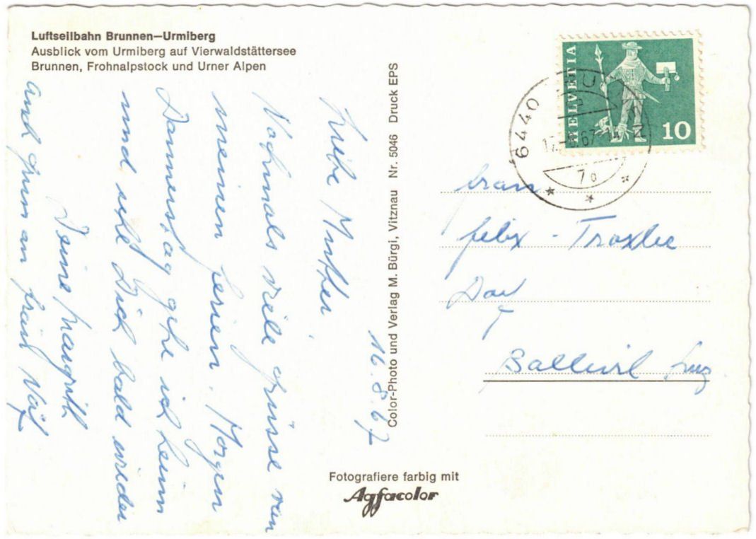 Cartes postales: Brunnen - Luftseilbahn Urmiberg – D'occasion à Binningen par Mountainrider 1