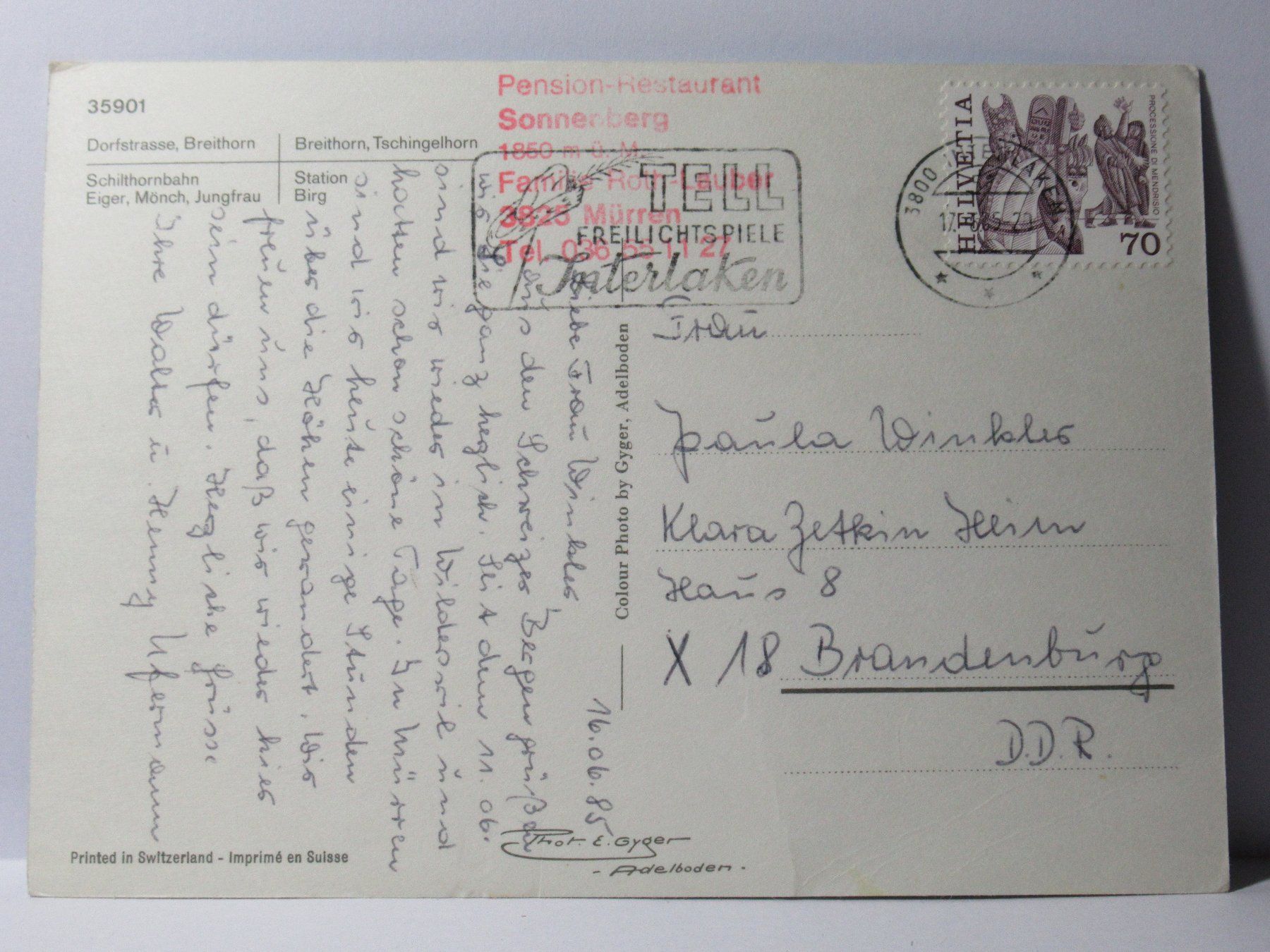 Cartes postales: Mürren , Gondel – D'occasion à Grenchen par frechri 1
