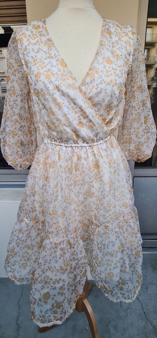 Kleider & Röcke: Robe imitation organza imprimé fleuri – Neu (gemäss Beschreibung) aus Genève von Saleena