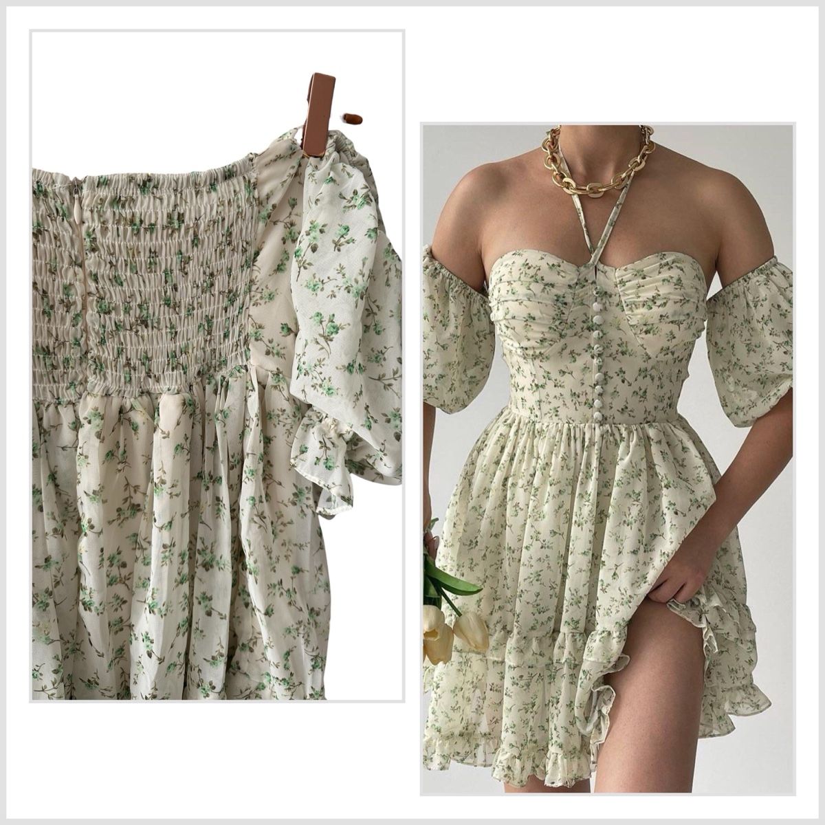 Vestiti: Kleid mit Blumen,schulterfrei, Grösse S-M – Nuovo e nell'imballaggio originale da unterentfelden venduto da leyla08 3