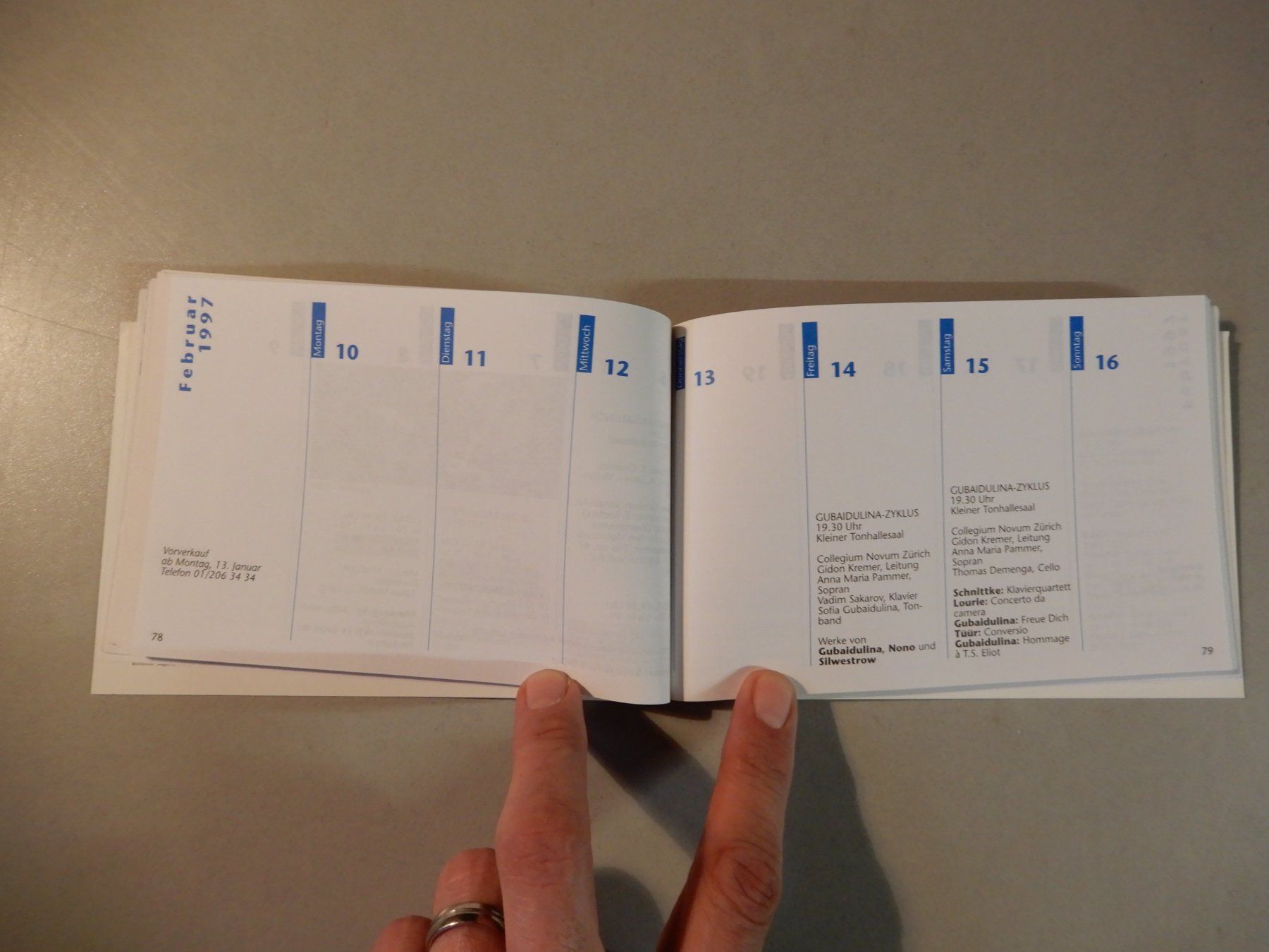 Libri: Tonhalle Orchester Zürich Konzerte Programm 96/97 – Usato da Erstfeld venduto da Mario_boe0 4