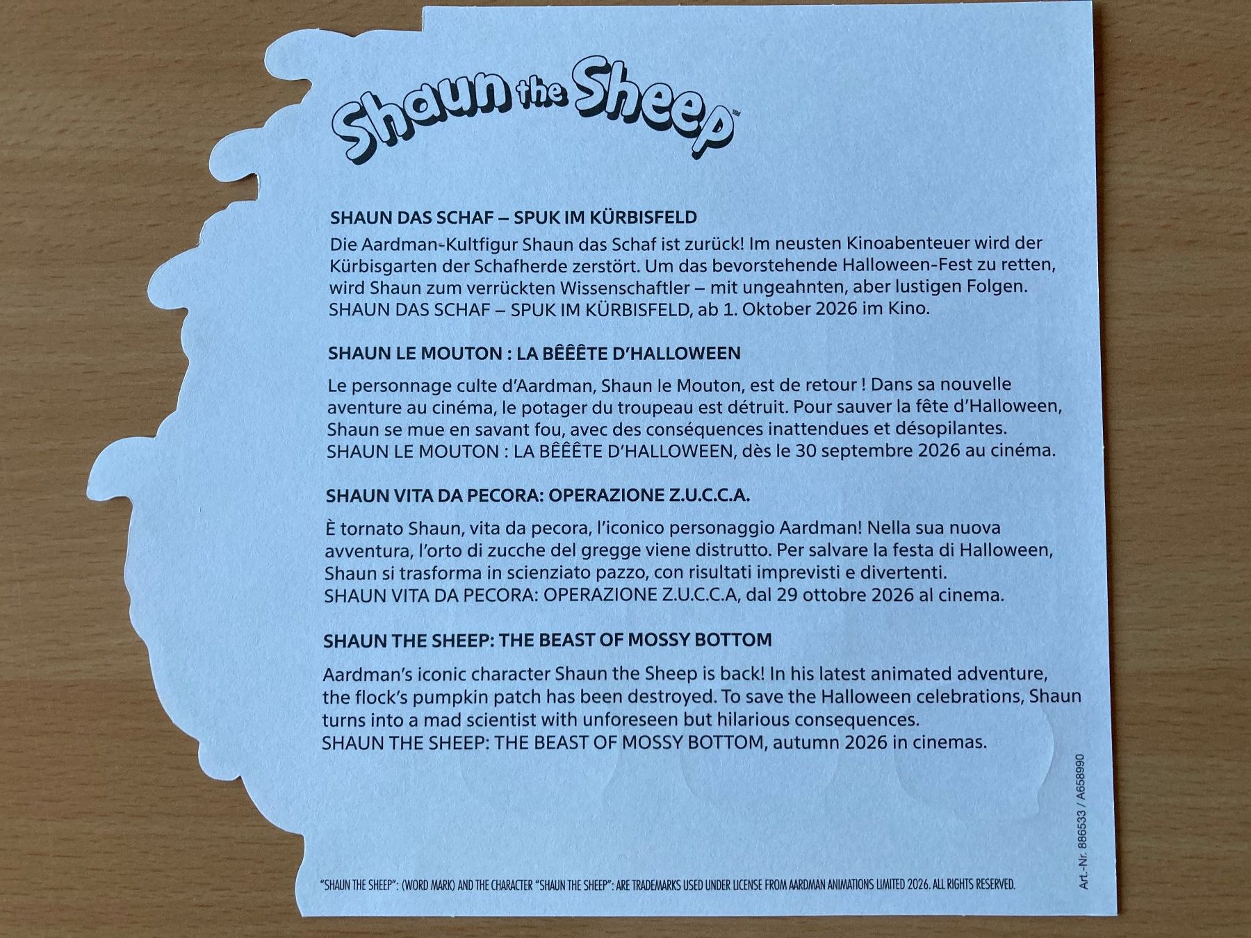 Tutti i francobolli: Spezialbogen Shaun the Sheep, postfrisch – Nuovo (secondo la descrizione) da Lütisburg venduto da wiesenpippau 3