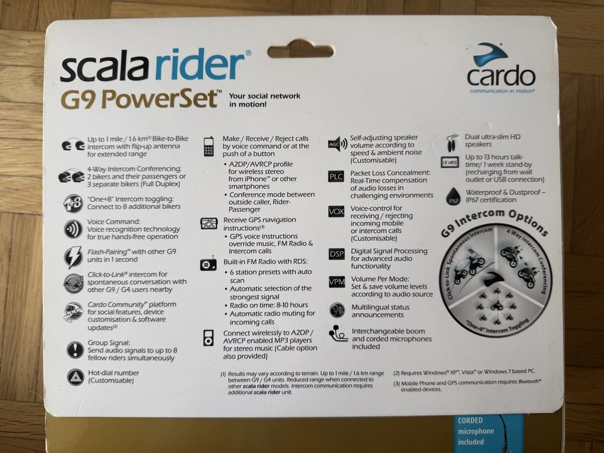 Funktechnik: Cardo Scala Rider G9 PowerSet Intercom Set gebraucht – Gebraucht aus Zug von coraluisa 1