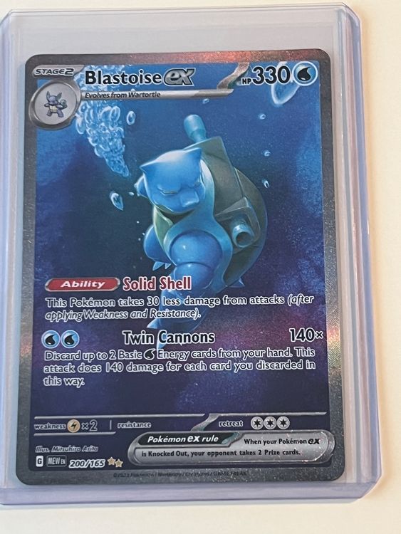 Pokemon 151 – Carta Blastoise Ex 200/165 – Illustrazione Speciale Rara (Mint)