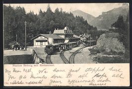 Brünig, Bahnhof der Bergbahn mit Restau