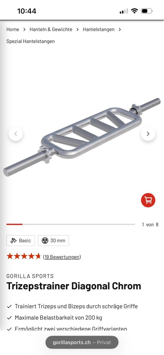 Manubri & Pesi: Trizepstrainer Diagonal Chrome – Usato da Lachen SZ venduto da rah_c6qj 1