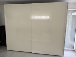 Kleiderschrank Weiss (Creme) Hochglanz