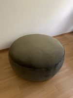 Pouf / Hocker Interio - grün in weichem Stoff 1m Durchmesser