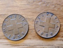 1 Rappen Münze, Jahr 1959