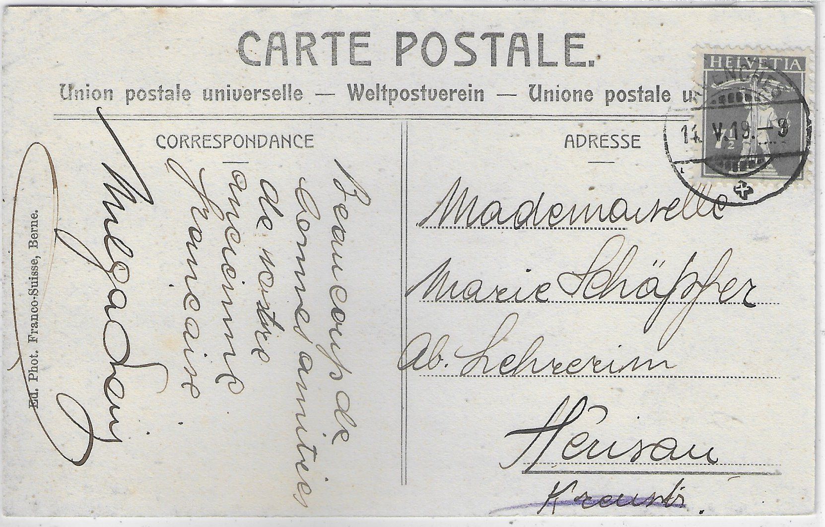 Ansichtskarten: Avenches - La Poste - animee belebt – Gebraucht aus Ettingen von Kartenplanet 1