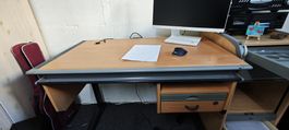 Preisreduktion Moll Schreibtisch Holz & Rollcontainer