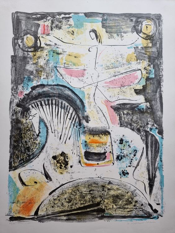 KÜNSTLER ? UNLESERLICH SIGNIERT LITHOGRAPHIE 1