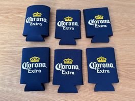 6x Corona Extra, Flaschenkühler aus Neopren, blau
